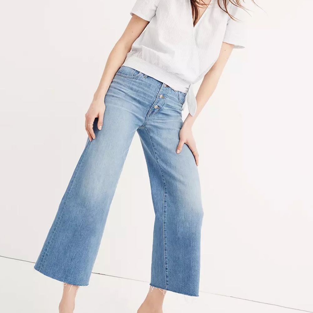 Madewell Wide-Leg Crop Jeans: Button-Front Edition